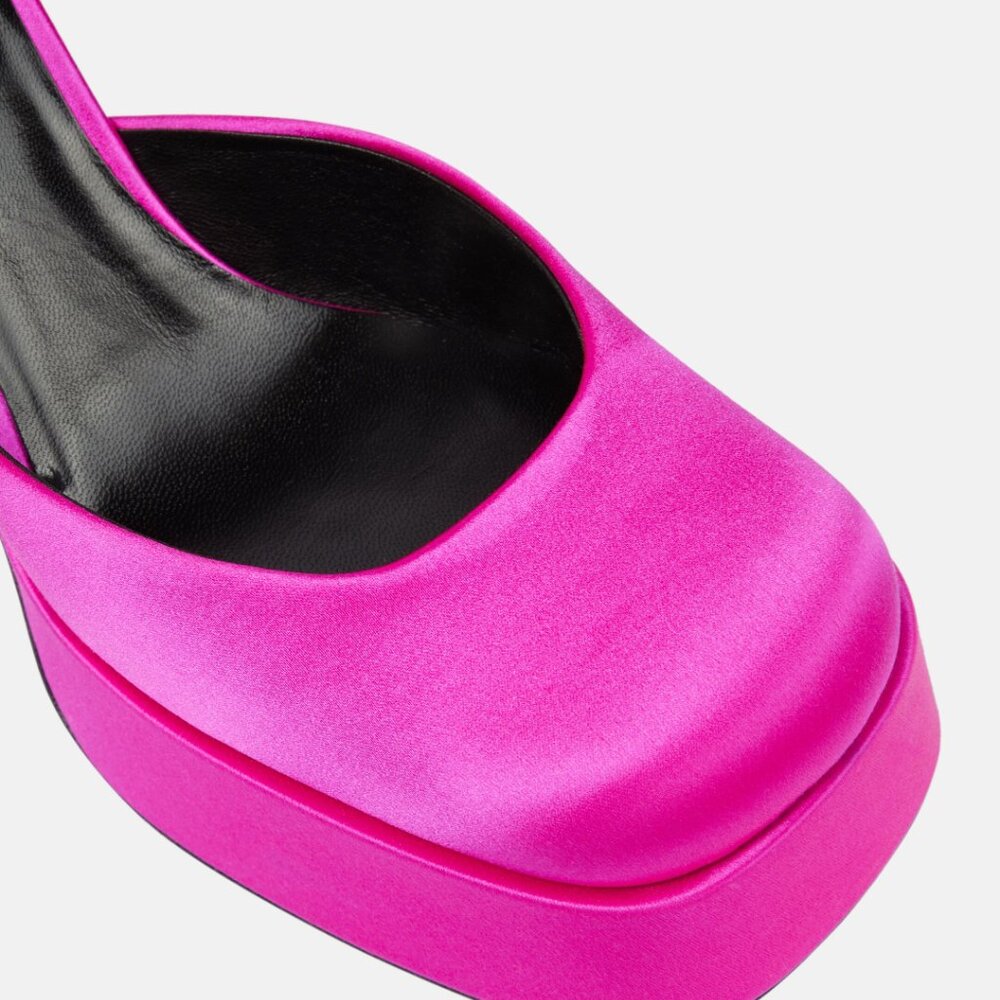 NEW Versace Medusa Aevitas pink satin platform pumps sz 7 $1,175 - Picture 5 of 16